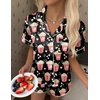 Ekouaer Silk Satin Pajama Set for Women Funny Graphic Sleepwear S-5XL(Popcorn)