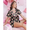Ekouaer Silk Satin Pajama Set for Women Funny Graphic Sleepwear S-5XL(Popcorn)