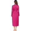 Ekouaer Women Kimono Robes Full Length Knit Bathrobe Lightweight Soft Sleepwear V-neck Casual Ladies Loungewear(Pink)