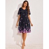 Ekouaer Womens House Dress Floral Print Nightgown with Pockets Mumu Dress(Black Sakura)