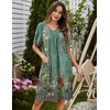 Ekouaer Womens House Dress Floral Print Nightgown with Pockets Mumu Dress(Green Boho Flower)