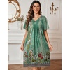 Ekouaer Womens House Dress Floral Print Nightgown with Pockets Mumu Dress(Green Boho Flower)