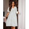 Ekouaer Womens House Dress Floral Print Nightgown with Pockets Mumu Dress(Light Green Daisies)