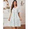 Ekouaer Womens House Dress Floral Print Nightgown with Pockets Mumu Dress(Light Green Daisies)