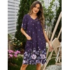 Ekouaer Womens House Dress Floral Print Nightgown with Pockets Mumu Dress(Purple Butterfly Flower)