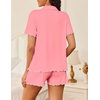 Ekouaer Womens Pajama Sets Button Up Pjs Shorts Set Soft Sleepwear S-XXL(Coral Pink)