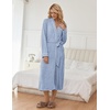 Ekouaer Womens Robe Long Lightweight Bathrobe Soft Light Bath Robe S-3XL(A-light Blue)