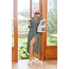 Ekouaer Womens Robe Long Lightweight Bathrobe Soft Light Bath Robe S-3XL(Army Green)