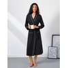 Ekouaer Womens Robe Long Lightweight Bathrobe Soft Light Bath Robe S-3XL(Black)