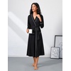 Ekouaer Womens Robe Long Lightweight Bathrobe Soft Light Bath Robe S-3XL(Black)