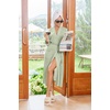 Ekouaer Womens Robe Long Lightweight Bathrobe Soft Light Bath Robe S-3XL(Leaf Green)