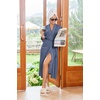 Ekouaer Womens Robe Long Lightweight Bathrobe Soft Light Bath Robe S-3XL(Navy Blue)