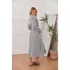 Ekouaer Womens Robe Long Lightweight Bathrobe Soft Light Bath Robe S-3XL(Striped Black and White)