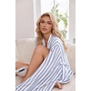Ekouaer Womens Robe Long Lightweight Bathrobe Soft Light Bath Robe S-3XL(Striped Light Blue and White)