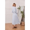 Ekouaer Womens Robe Long Lightweight Bathrobe Soft Light Bath Robe S-3XL(Striped Light Blue and White)