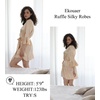 Ekouaer Women’s Satin Robe Short Ruffle Hem Silky Kimono Brides Bathrobes(Champaign Gold)