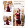 Nursing Nightgown Short Sleeve Breasfeeding Birthing Gown Maternity Dress(Wine Red)