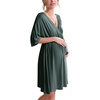 Ekouaer 3 in 1 Labor/Delivery/Hospital Gown 2 Pack Maternity Dress Nursing Nightgown Sleepwear(Dark Green)