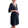 Ekouaer 3 in 1 Labor/Delivery/Hospital Gown 2 Pack Maternity Dress Nursing Nightgown Sleepwear(Navy Blue)