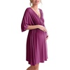 Ekouaer 3 in 1 Labor/Delivery/Hospital Gown 2 Pack Maternity Dress Nursing Nightgown Sleepwear(Wine Berry)