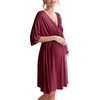 Ekouaer 3 in 1 Labor/Delivery/Hospital Gown 2 Pack Maternity Dress Nursing Nightgown Sleepwear(Wine Red)