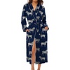 Ekouaer Kimono Robes for Women Long Lightweight Knit Soft Bathrobe(Navy With Zebra Print)