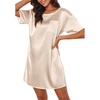Ekouaer Silky Satin Sleep Shirts for Women Nightshirt Tshirt Night Gowns