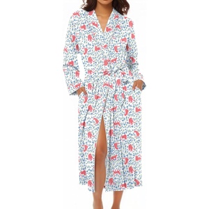 Ekouaer Kimono Robes for Women Long Lightweight Knit Soft Bathrobe(Pink Leopard)