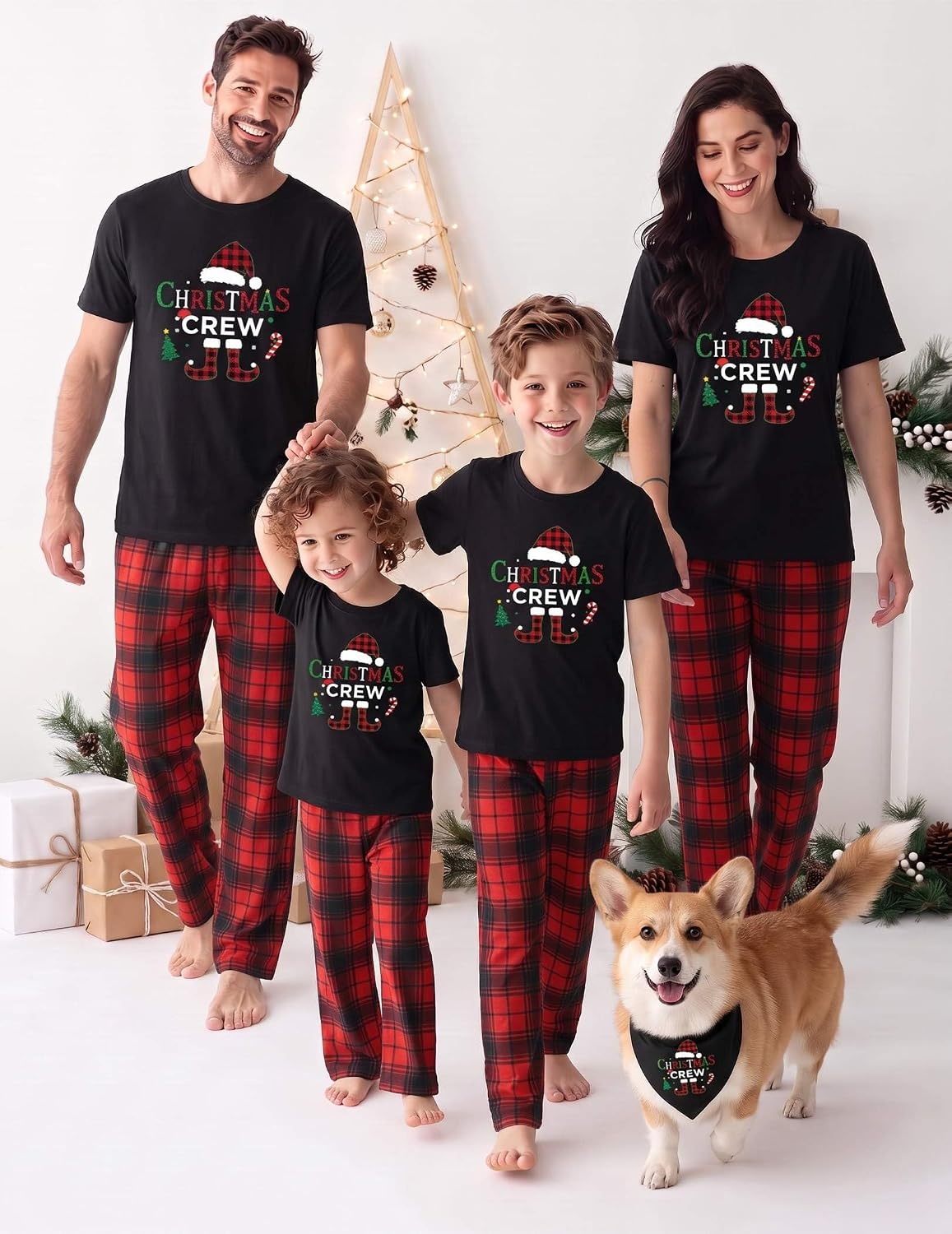 image:imageEkouaer Family Christmas Pajamas Matching sets Soft Pjs Holiday Lounge SetsChristmas Crew Plaid