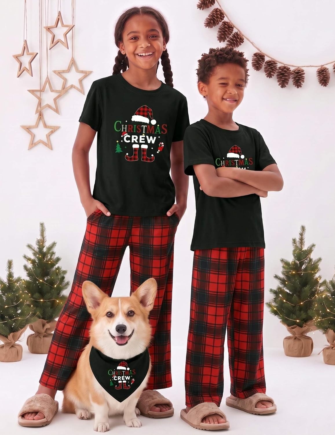 image:imageEkouaer Family Christmas Pajamas Matching sets Soft Pjs Holiday Lounge SetsChristmas Crew Plaid