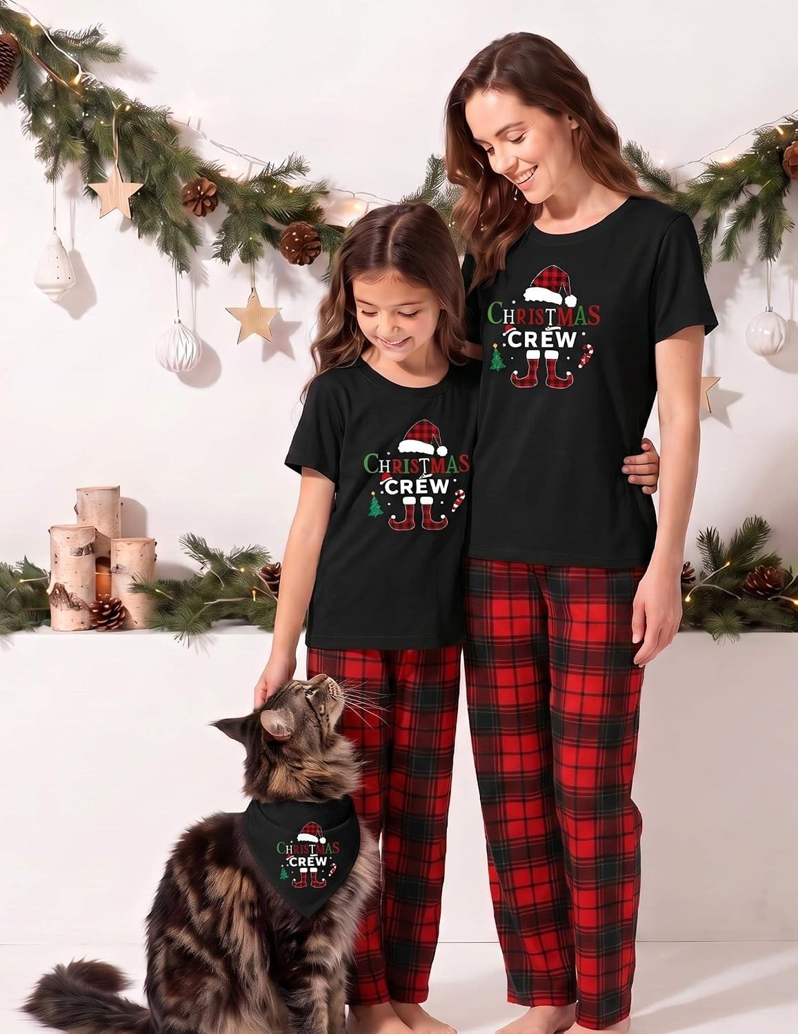 image:imageEkouaer Family Christmas Pajamas Matching sets Soft Pjs Holiday Lounge SetsChristmas Crew Plaid