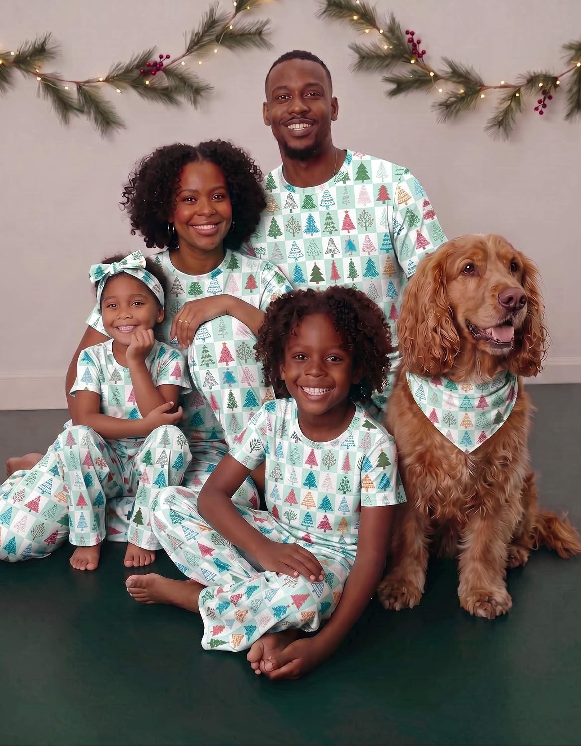 image:imageEkouaer Family Christmas Pajamas Matching sets Soft Pjs Holiday Lounge SetsChristmas Trees