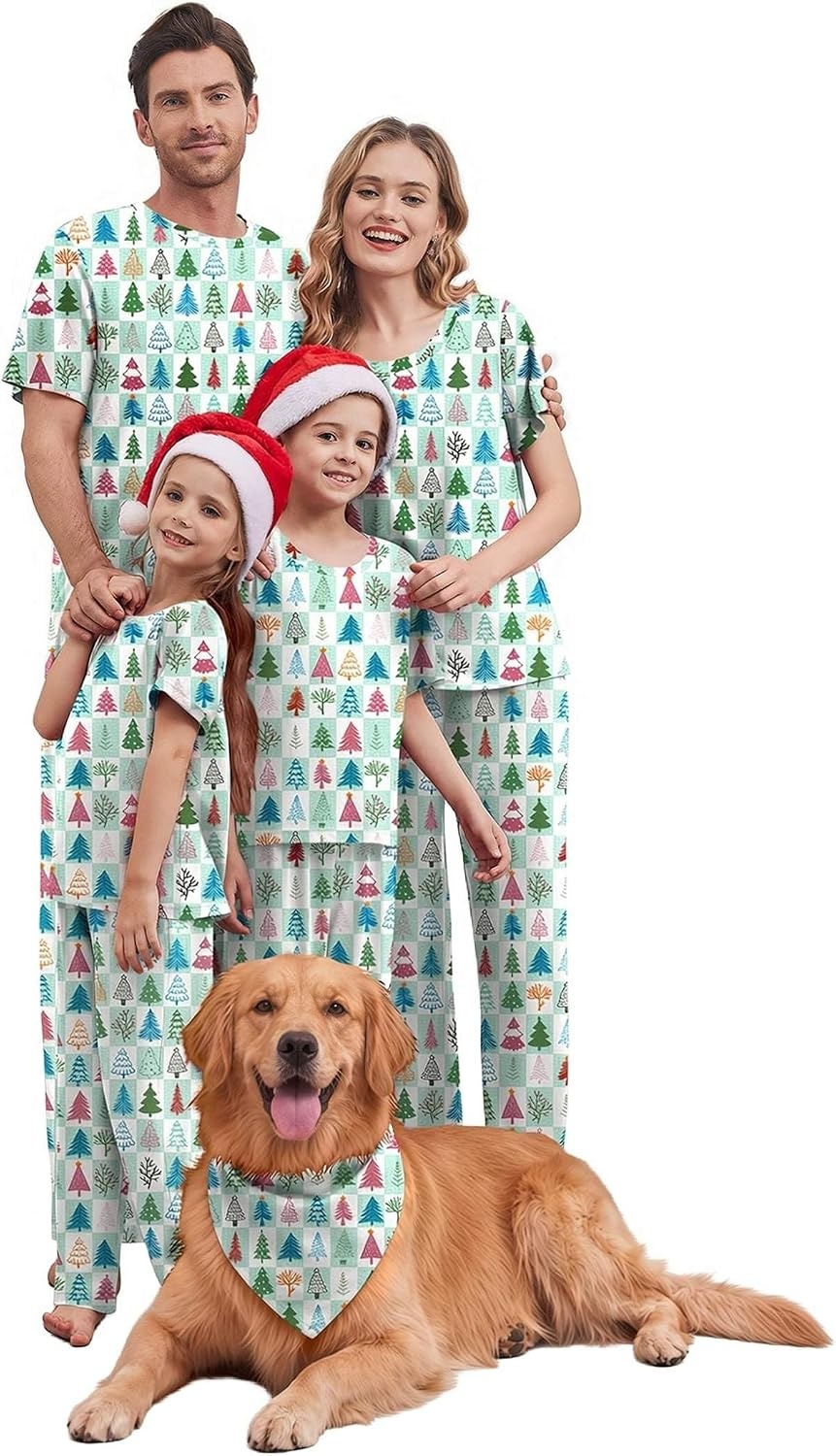 image:imageEkouaer Family Christmas Pajamas Matching sets Soft Pjs Holiday Lounge SetsChristmas Trees