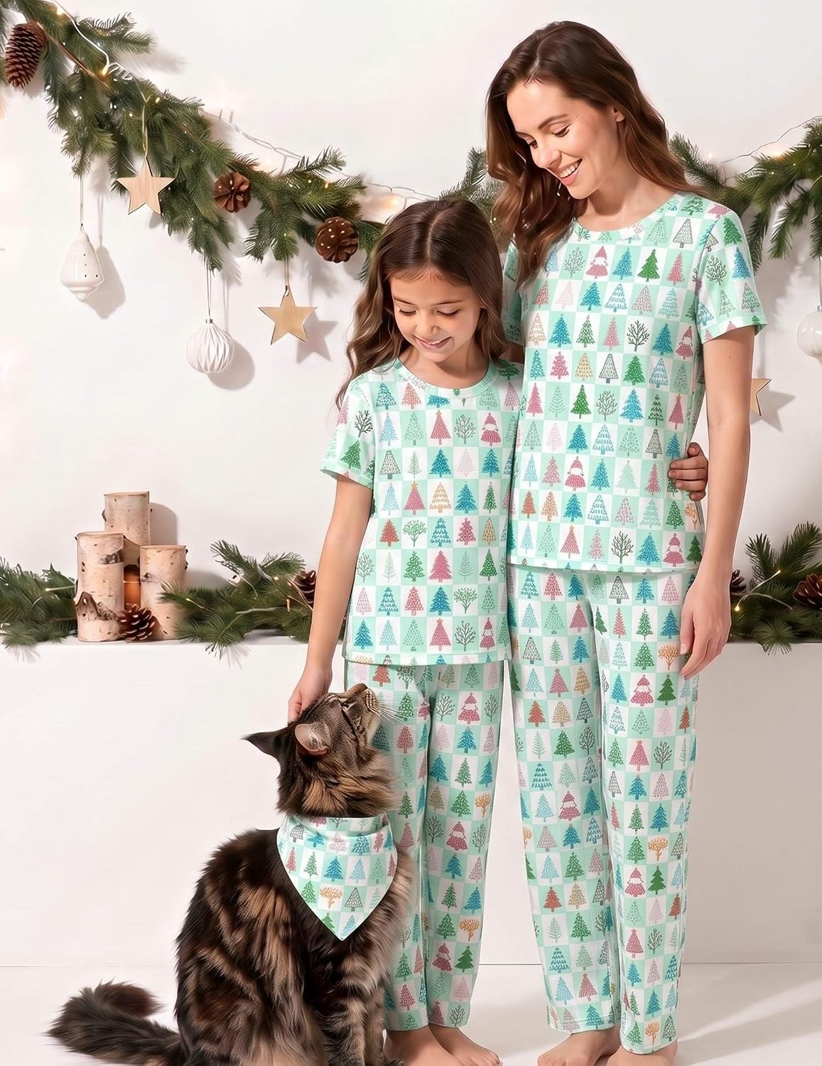 image:imageEkouaer Family Christmas Pajamas Matching sets Soft Pjs Holiday Lounge SetsChristmas Trees
