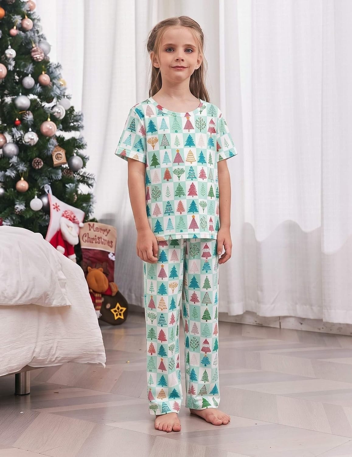 image:imageEkouaer Family Christmas Pajamas Matching sets Soft Pjs Holiday Lounge SetsChristmas Trees