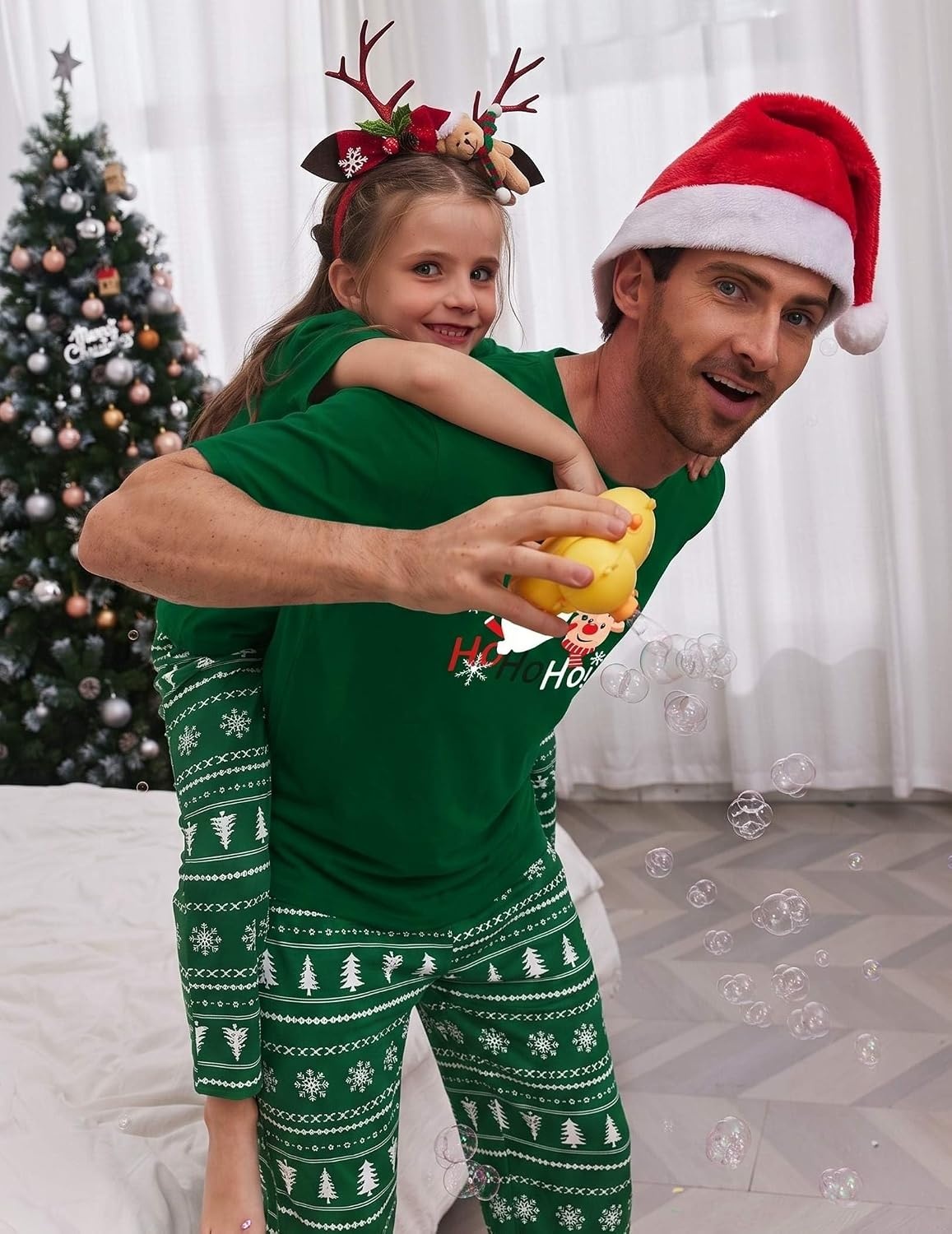 image:imageEkouaer Family Christmas Pajamas Matching sets Soft Pjs Holiday Lounge SetsGreen Santa