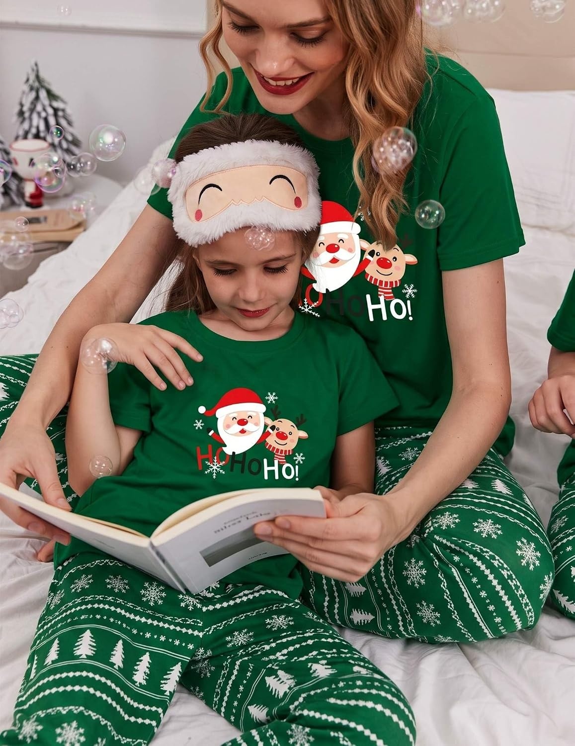 image:imageEkouaer Family Christmas Pajamas Matching sets Soft Pjs Holiday Lounge SetsGreen Santa