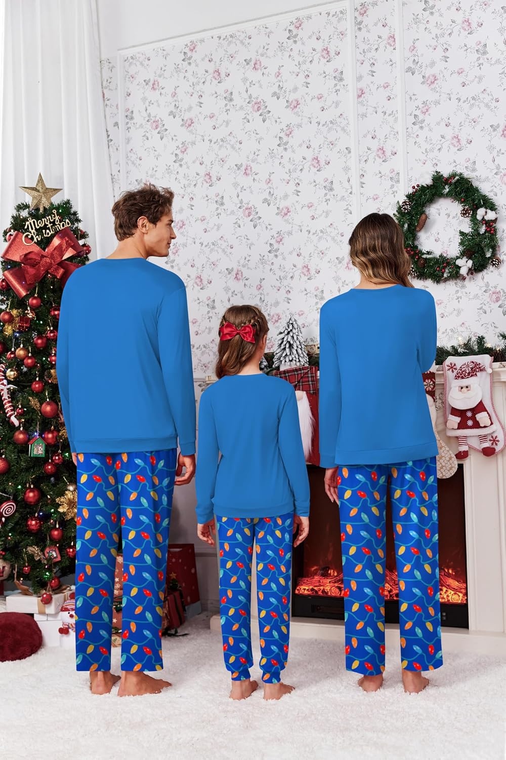image:imageEkouaer Matching Family Sets Christmas Pajamas Set Xmas PJS SleepwearChristmas Bulbscolorful