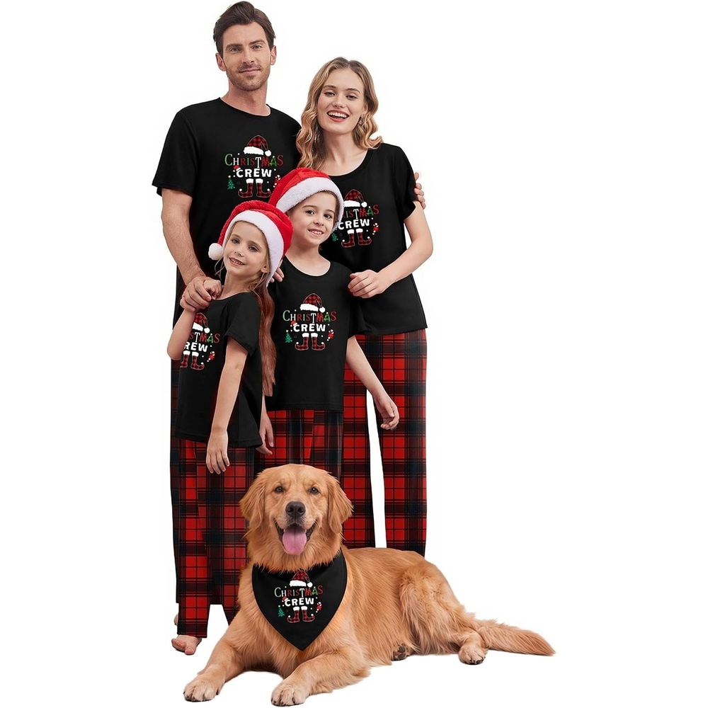 image:imageEkouaer Family Christmas Pajamas Matching sets Soft Pjs Holiday Lounge SetsChristmas Crew Plaid