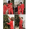 Ekouaer Christmas Pajamas for Family Matching Long Sleeve Holiday Pjs Loungewear 2 Piece Lounge Sets Christmas Tree on Red Men L
