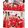 Ekouaer Christmas Pajamas for Family Matching Long Sleeve Holiday Pjs Loungewear 2 Piece Lounge Sets Christmas Tree on Red Men L