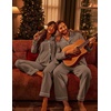 Ekouaer Couple Matching Pajamas 100% Cotton Long Sleeve Loungewear Pj Sets(Brown-b)