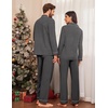 Ekouaer Couple Matching Pajamas 100% Cotton Long Sleeve Loungewear Pj Sets(Dark Grey)
