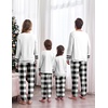 Ekouaer Family Christmas Pajamas Matching Sets Cute Long Sleeve Couple Pjs(Black-family Xmas)