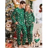 Ekouaer Family Christmas Pajamas Matching Sets Long Sleeve Holiday Pjs(Christmas Cartoon on Green)