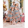 Ekouaer Family Christmas Pajamas Matching Sets Long Sleeve Holiday Pjs(Christmas Cartoon on Red)