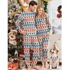 Ekouaer Family Christmas Pajamas Matching Sets Long Sleeve Holiday Pjs(Christmas Cartoon on Red)