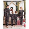Ekouaer Family Christmas Pajamas Matching Sets Long Sleeve Holiday Pjs(Christmas Hat on Black)