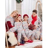 Ekouaer Family Christmas Pajamas Matching Sets Long Sleeve Holiday Pjs(Christmas Snowflake on White)