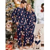 Ekouaer Family Christmas Pajamas Matching Sets Long Sleeve Holiday Pjs(Navy Santa & Snowman)